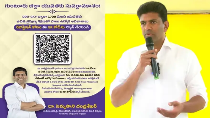 గుంటూరు యువతకు గుడ్ న్యూస్: ఉచిత శిక్షణ, నెలకు రూ.20వేలు